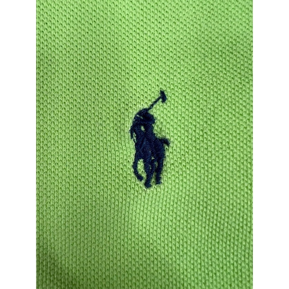 Polo Ralph Lauren Polo Shirt Mens Large Green 100% Cotton Pique Pony Logo - Picture 4 of 8